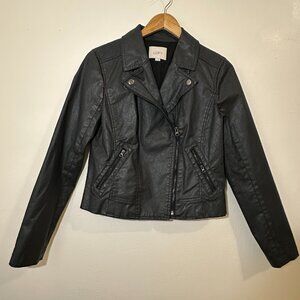 Vintage 90's Ann Taylor Loft Black Biker Jacket  Cotton Stretch
